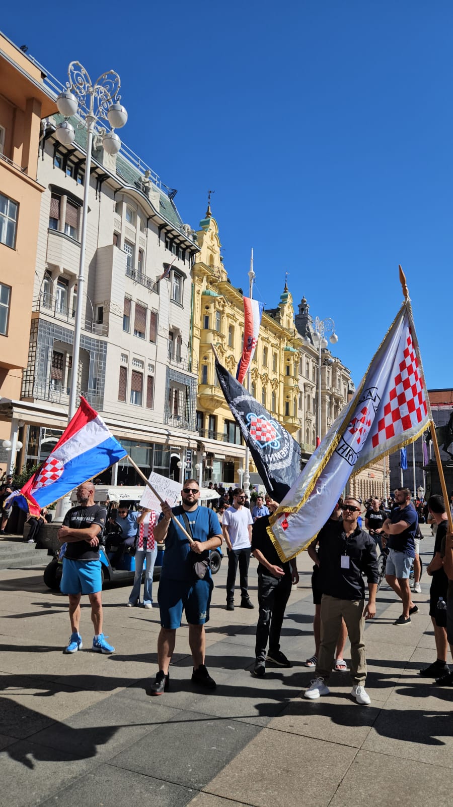 First protest in Zagreb on Ban Josip Jelacic Square 5